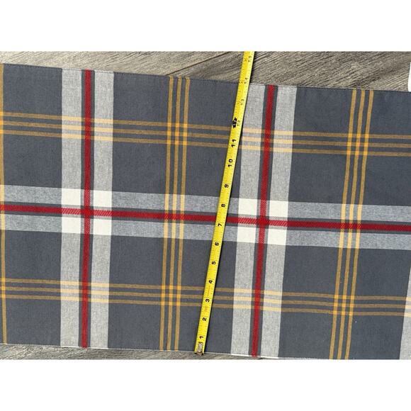 Better Homes And Gardens Plaid Table Runner Gray Rectangle Cotton 74” Tassel - Picture 5 of 7
